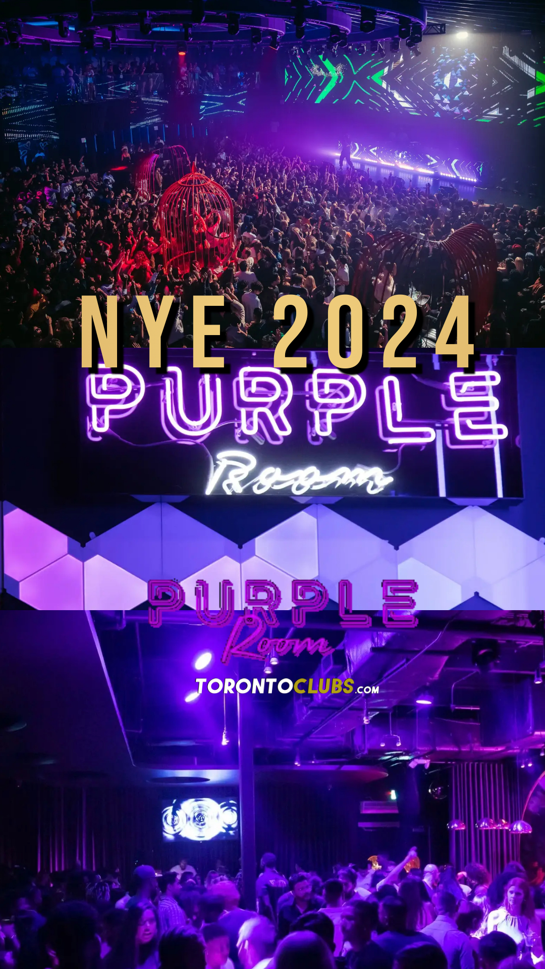 PURPLE ROOM INSIDE REBEL TORONTO NEW YEARS EVE EVENT 2024 HIP HOP PARTY